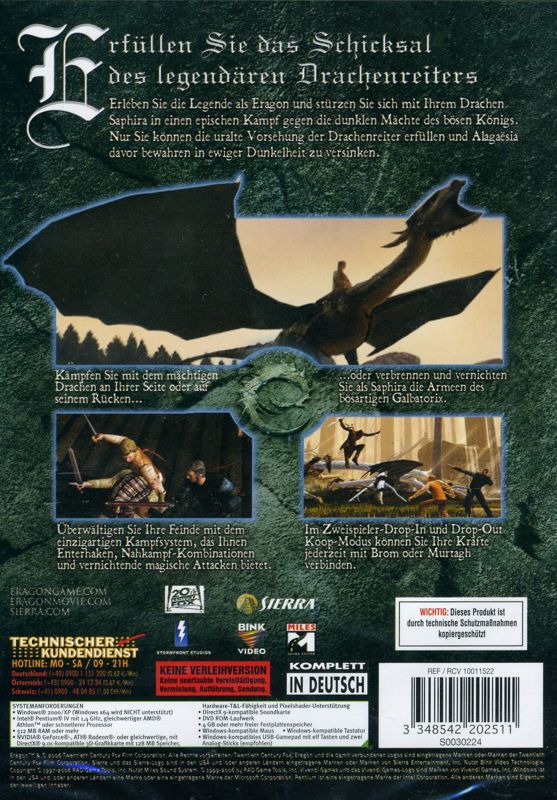 Back Cover for Eragon (Windows)