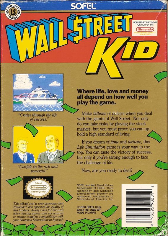 Back Cover for Wall Street Kid (NES)