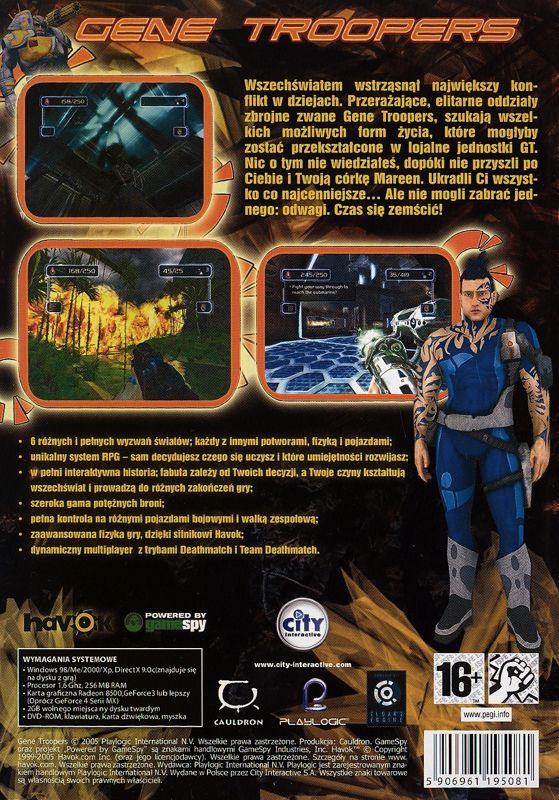 Back Cover for Gene Troopers (Windows)