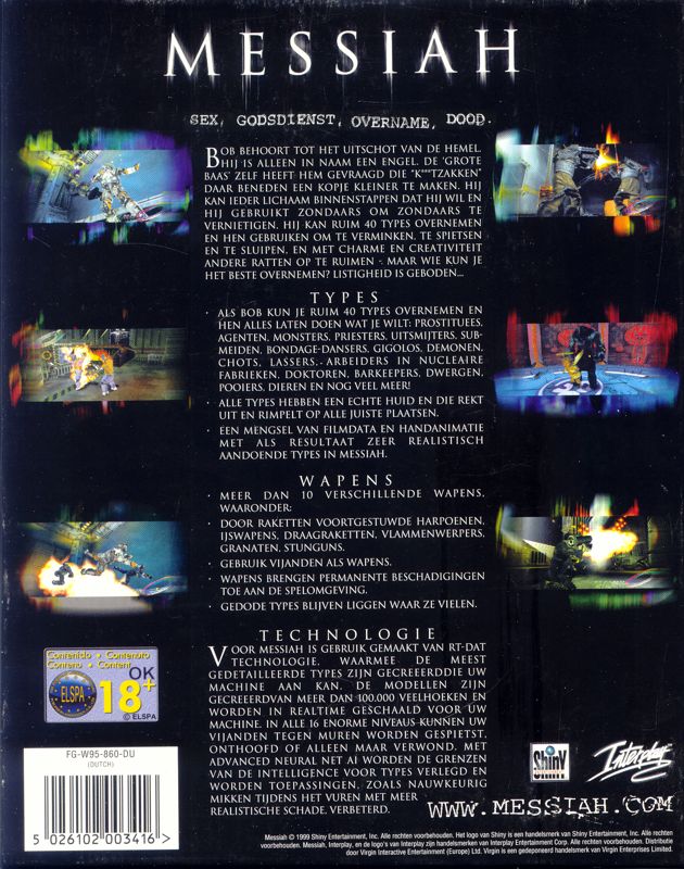 Back Cover for Messiah (Windows)