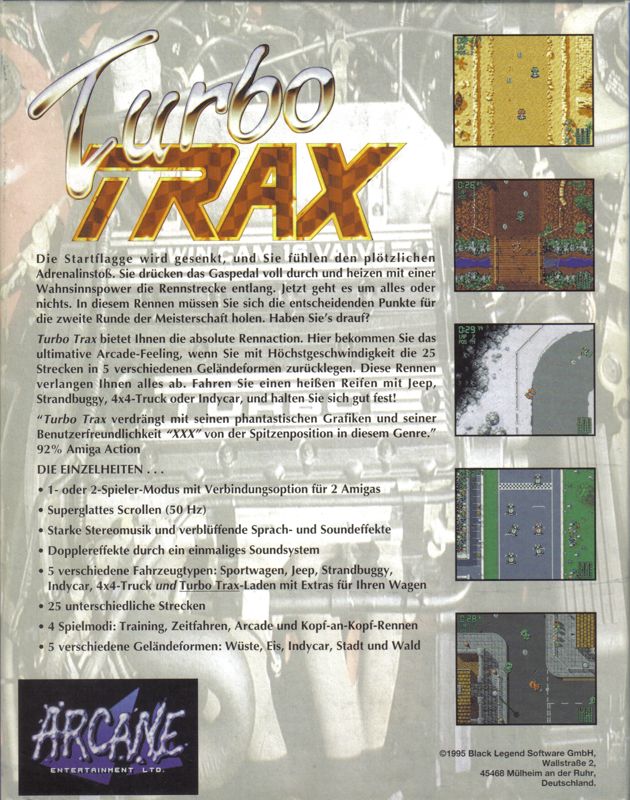 Back Cover for Turbo Trax (Amiga)