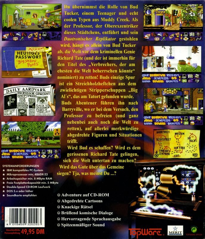 Back Cover for Bud Tucker in Double Trouble (DOS)