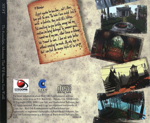 Other for Myst (Windows and Windows 3.x) (Re-release): Jewel Case - Back