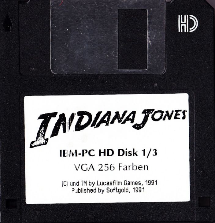 Media for Indiana Jones and the Last Crusade: The Graphic Adventure (DOS) (Topshots Deluxe release): Disk 1/3
