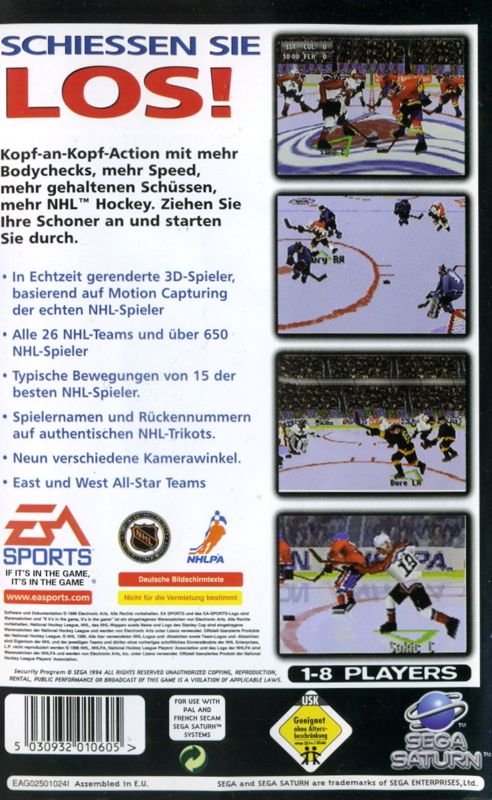 Back Cover for NHL 97 (SEGA Saturn)