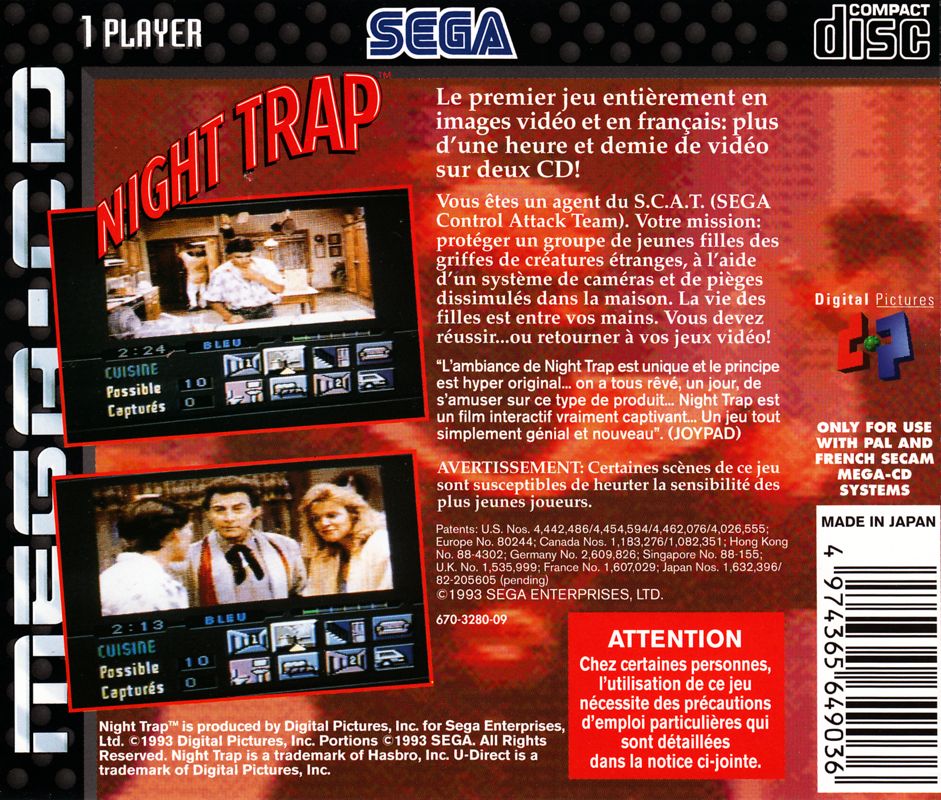 Night Trap cover or packaging material MobyGames