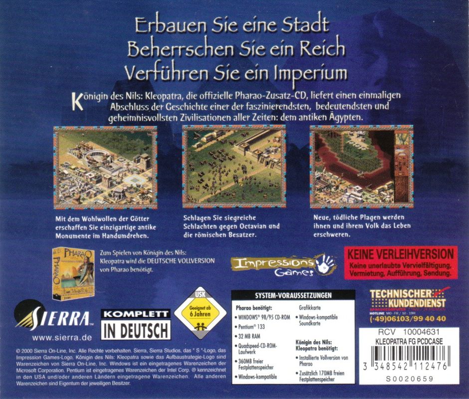 Other for Cleopatra: Queen of the Nile (Windows): Jewel Case - Back