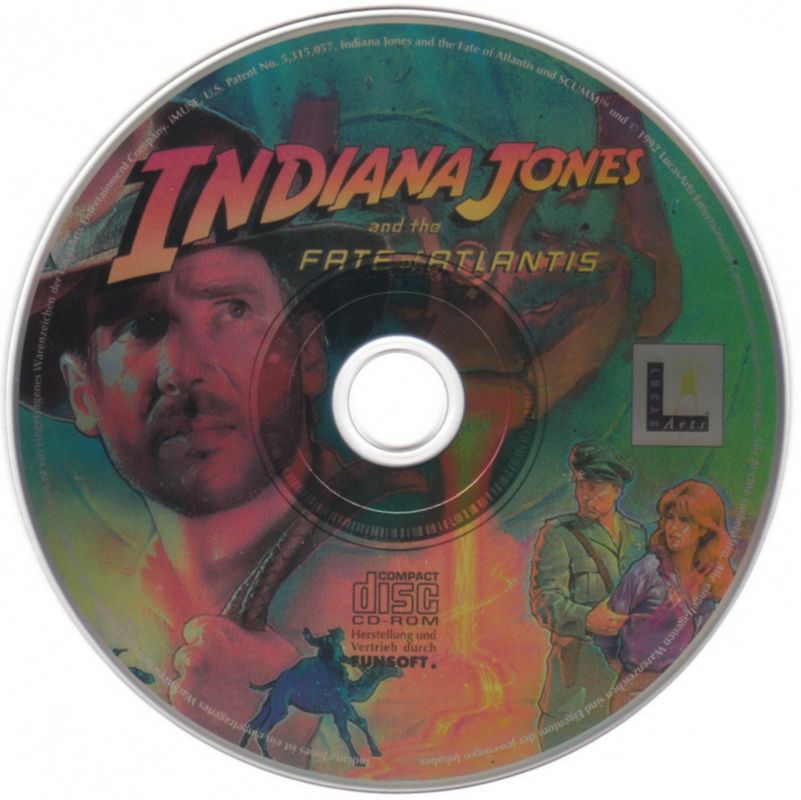 Media for Indiana Jones and the Fate of Atlantis (DOS) (CD-ROM release (Yellow system label on front of box))