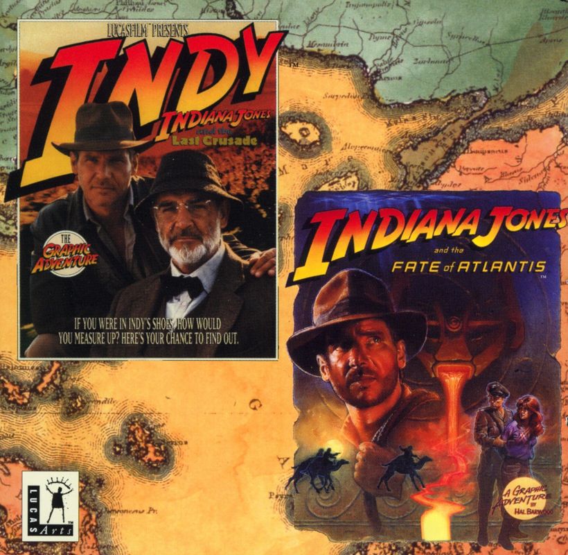 Other for Indiana Jones and the Last Crusade / Indiana Jones and the Fate of Atlantis (DOS) (The White Label release): Jewel Case - Front