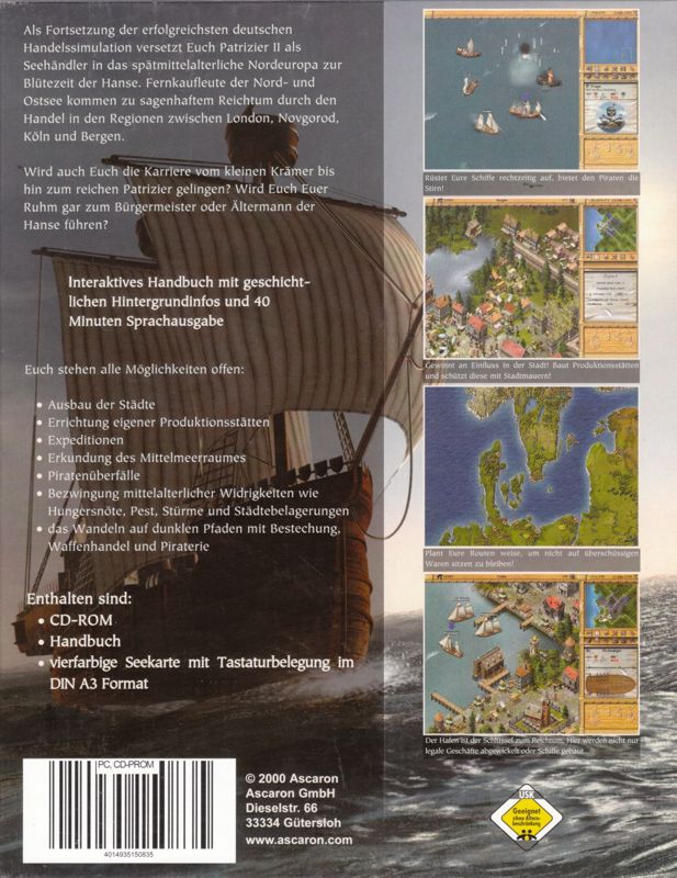 Back Cover for Patrician II: Quest for Power (Windows)