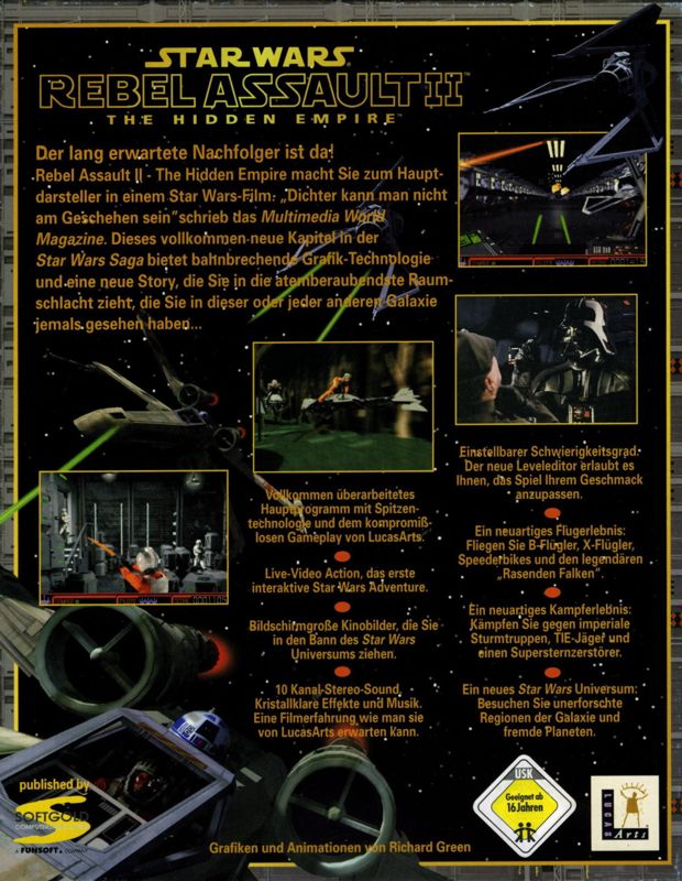 Back Cover for Star Wars: Rebel Assault II - The Hidden Empire (Macintosh)