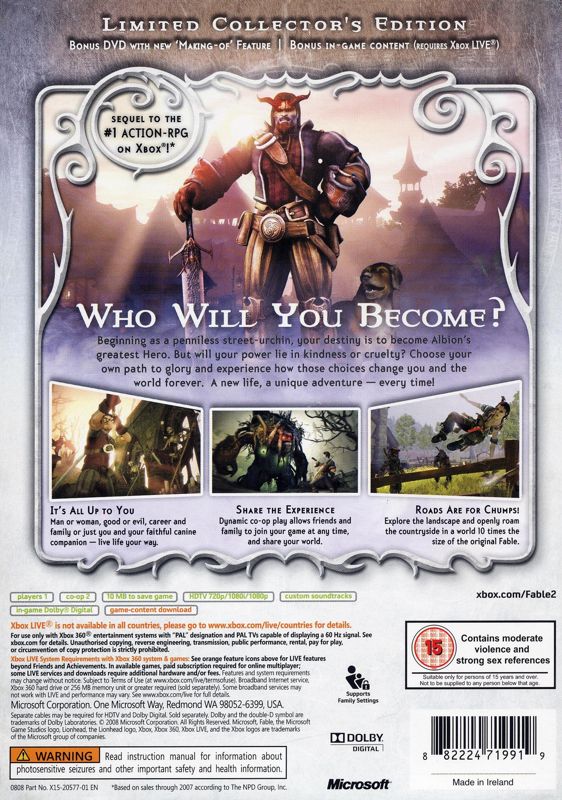 Fable II (Limited Collector's Edition) cover or packaging material ...