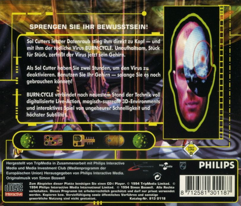 Back Cover for Burn:Cycle (CD-i)