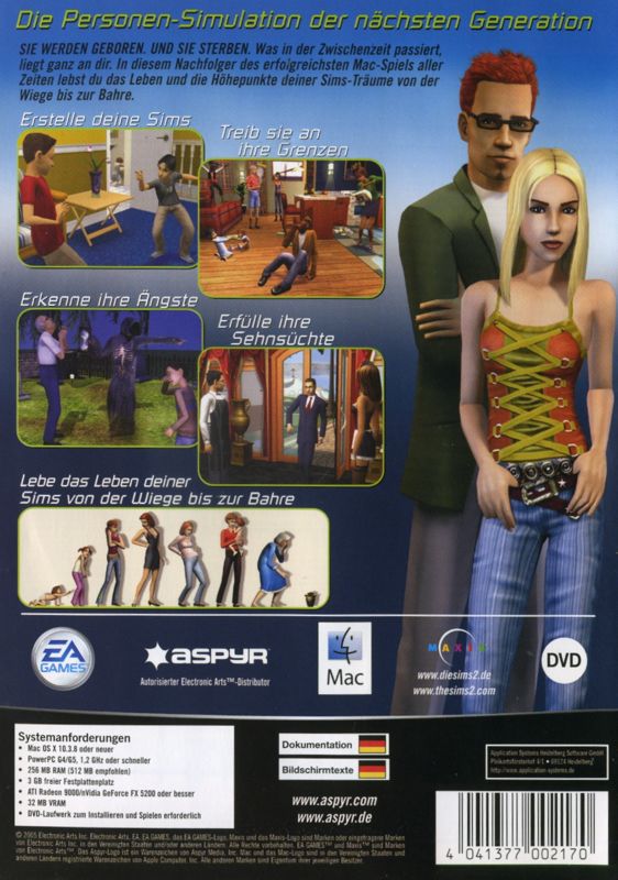 Back Cover for The Sims 2 (Macintosh)