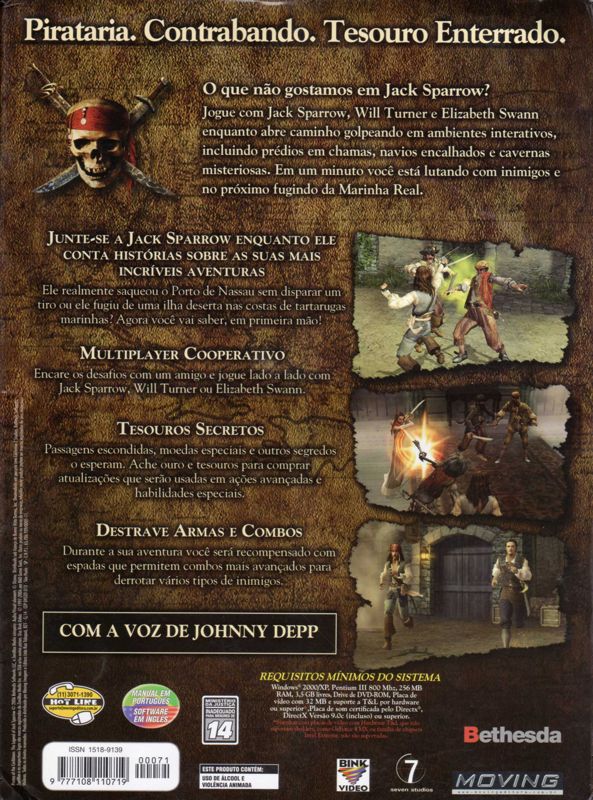 Back Cover for Pirates of the Caribbean: The Legend of Jack Sparrow (Windows) (Fullgames #71 covermount)