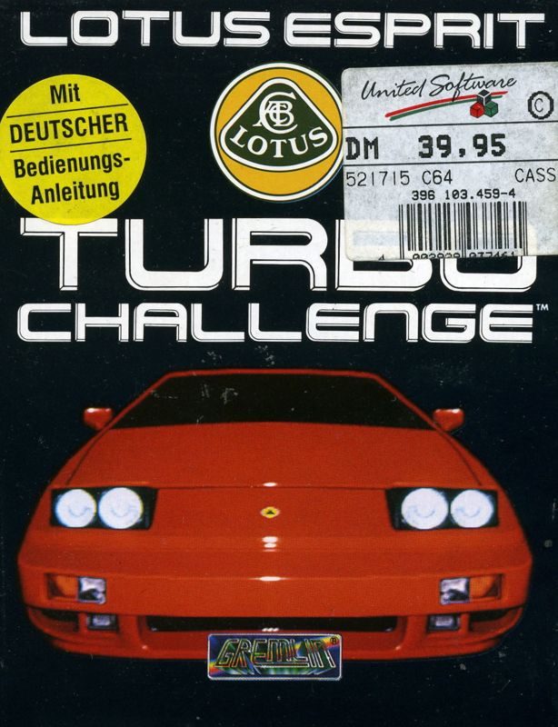 Front Cover for Lotus Esprit Turbo Challenge (Commodore 64) (Cassette Release)
