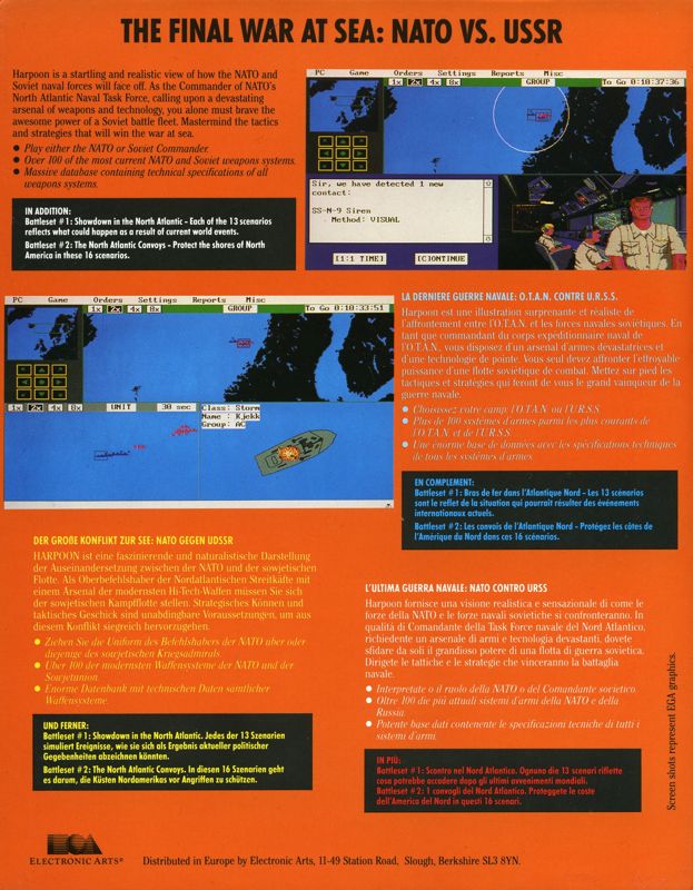 Back Cover for Harpoon & Battleset 2 (Amiga)