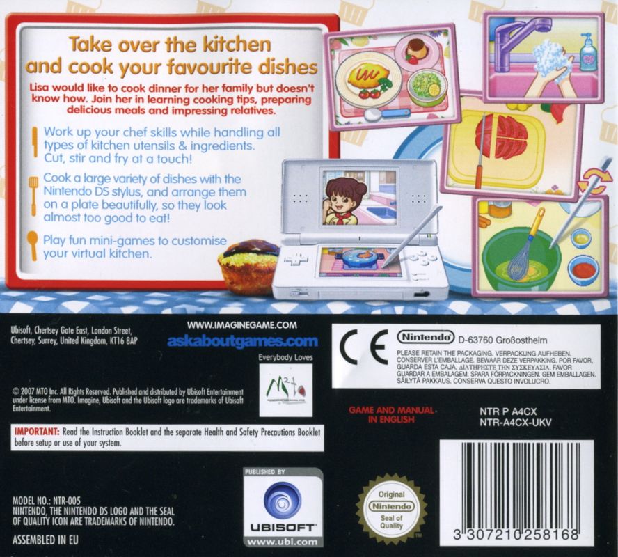 Back Cover for Imagine: Master Chef (Nintendo DS)