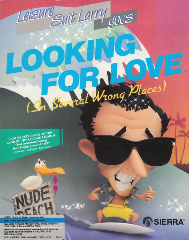 Front Cover for Leisure Suit Larry Goes Looking for Love (In Several Wrong Places) (DOS) (Dual-Media Version 1.002.000 (Int#0.000.409) release)