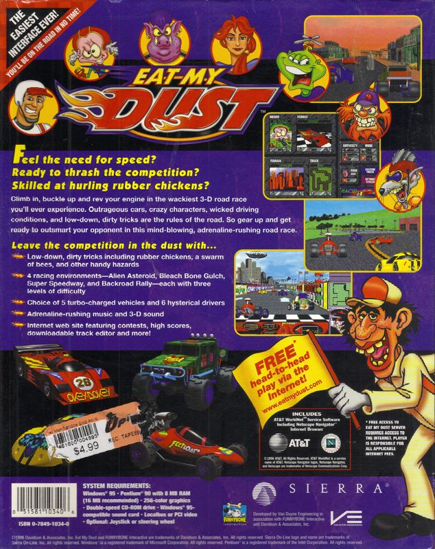 Back Cover for Eat My Dust (Windows)