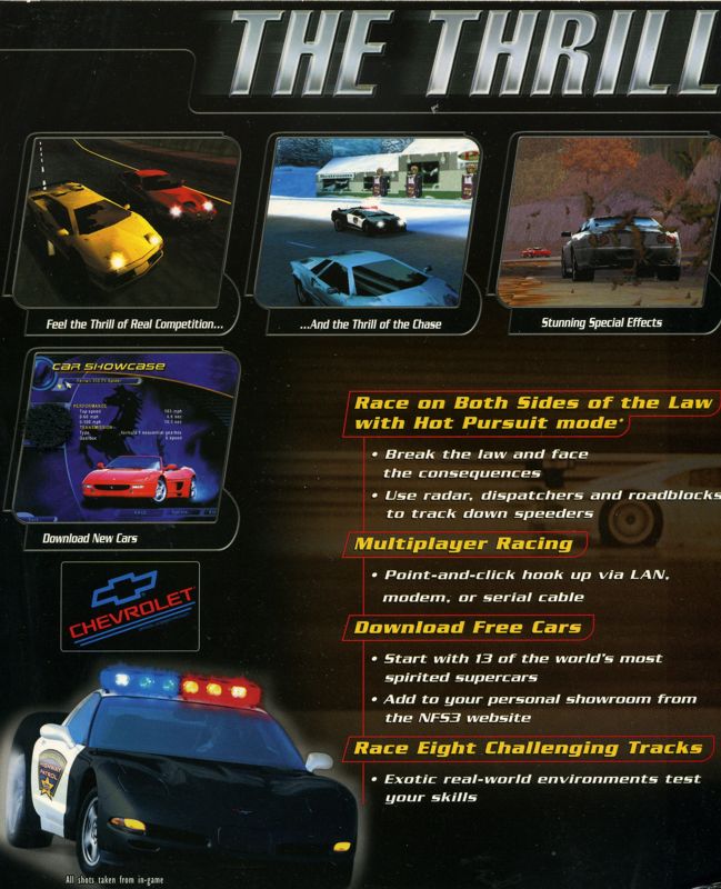 Inside Cover for Need for Speed III: Hot Pursuit (Windows): Left Flap