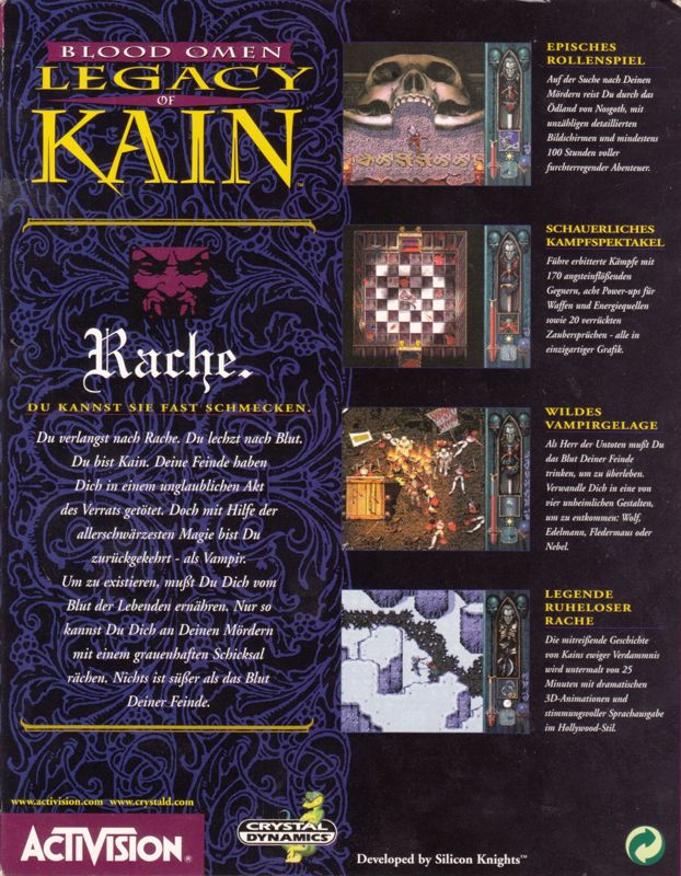 Back Cover for Blood Omen: Legacy of Kain (Windows)