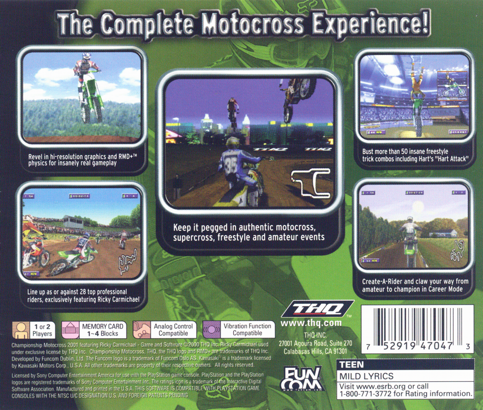 Championship motocross featuring ricky deals carmichael ps1