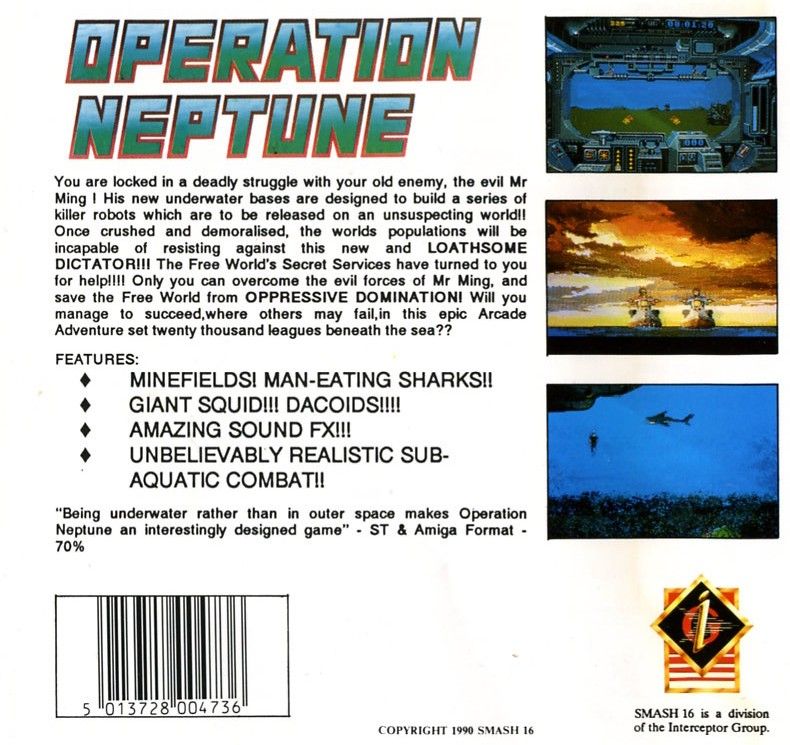 Back Cover for Project Neptune (Amiga)