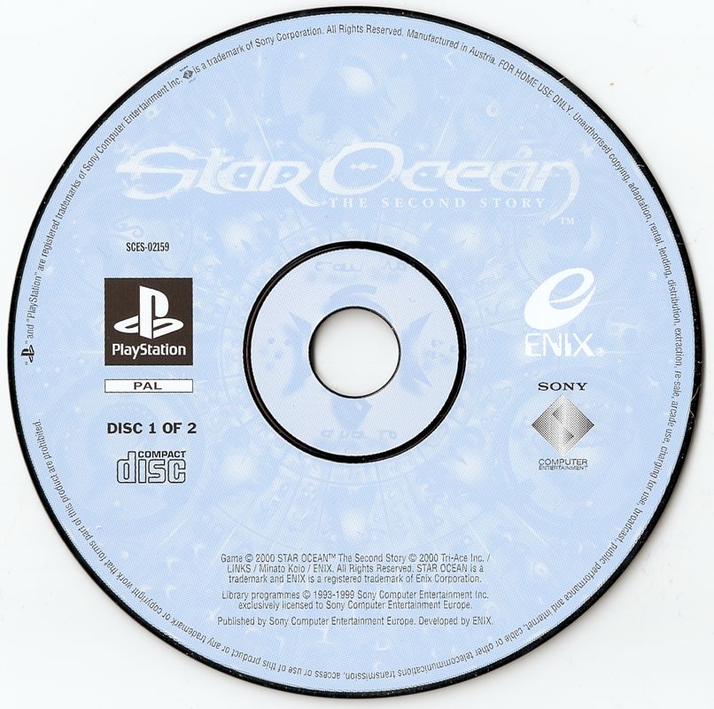 Media for Star Ocean: The Second Story (PlayStation): Disc 1/2