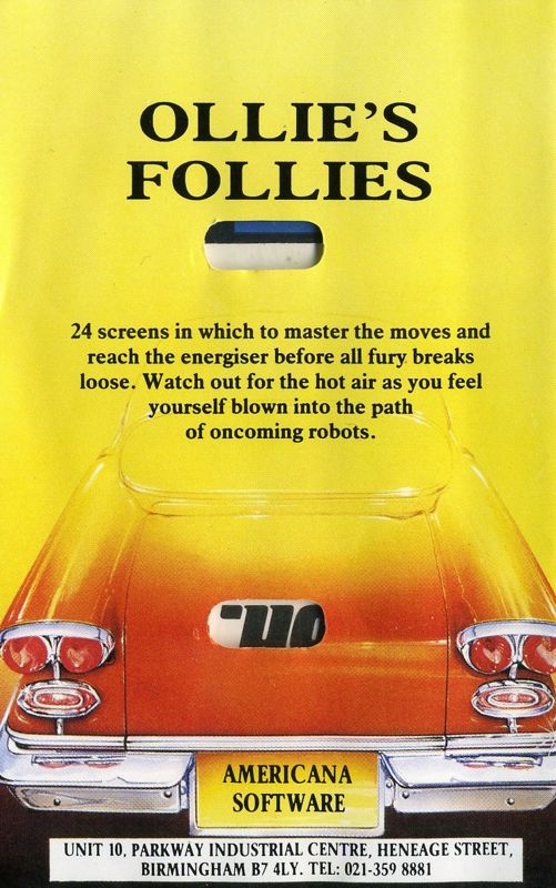 Back Cover for Ollie's Follies (Commodore 64) (Cassette Release)