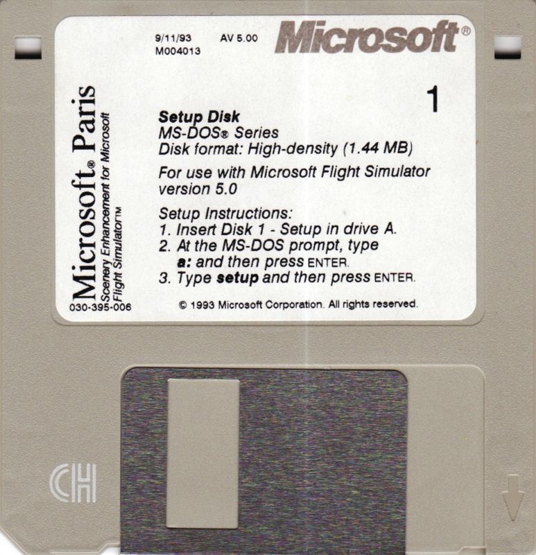 Media for Microsoft Paris: Scenery Enhancement for Microsoft Flight Simulator (DOS)