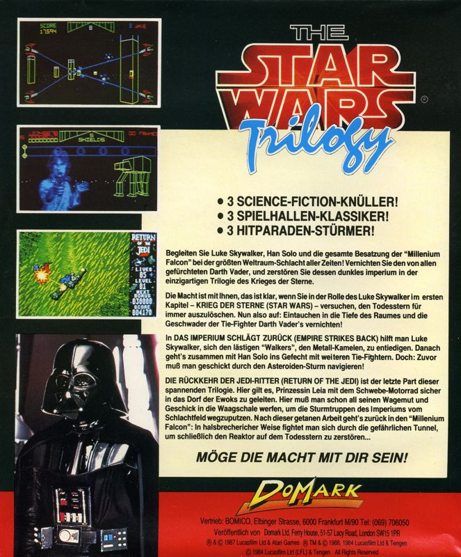 Back Cover for The Star Wars Trilogy (Amiga)