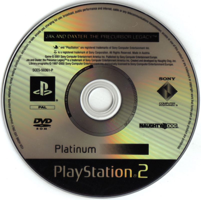 Media for Jak and Daxter: The Precursor Legacy (PlayStation 2) (Platinum release)