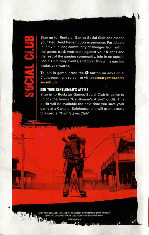 Manual for Red Dead Redemption (Xbox 360): Back