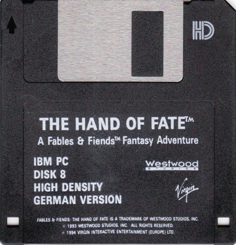 Media for Fables & Fiends: Hand of Fate (DOS): Disk 8/8