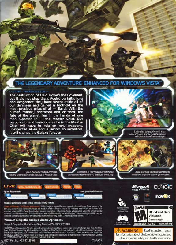 Back Cover for Halo 2 (Windows)