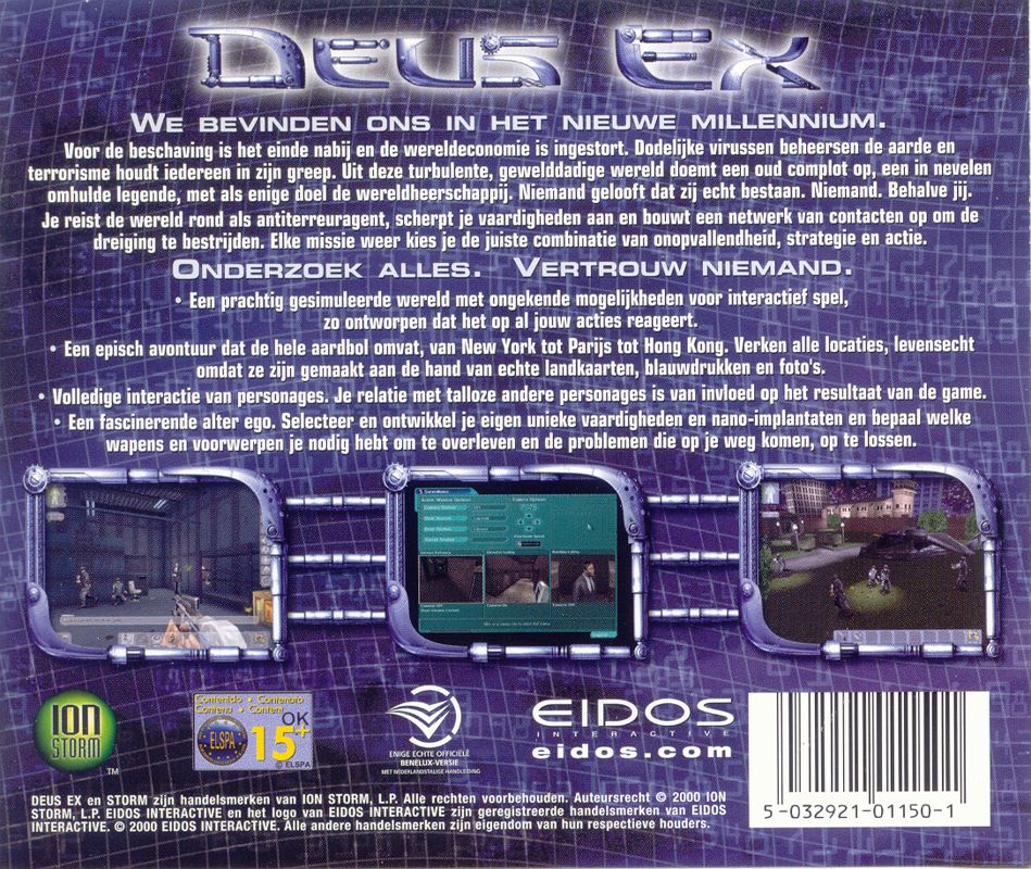 Other for Deus Ex (Windows): Jewel Case - Back