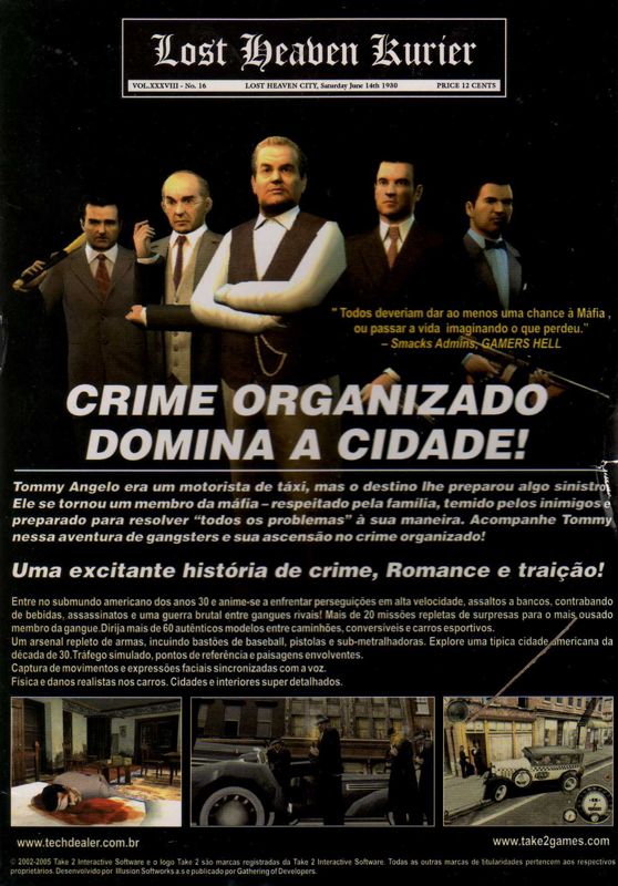 Back Cover for Mafia (Windows)