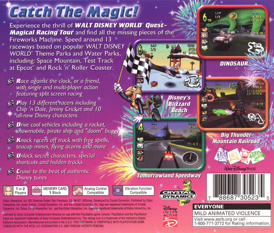 Back Cover for Walt Disney World Quest: Magical Racing Tour (PlayStation)