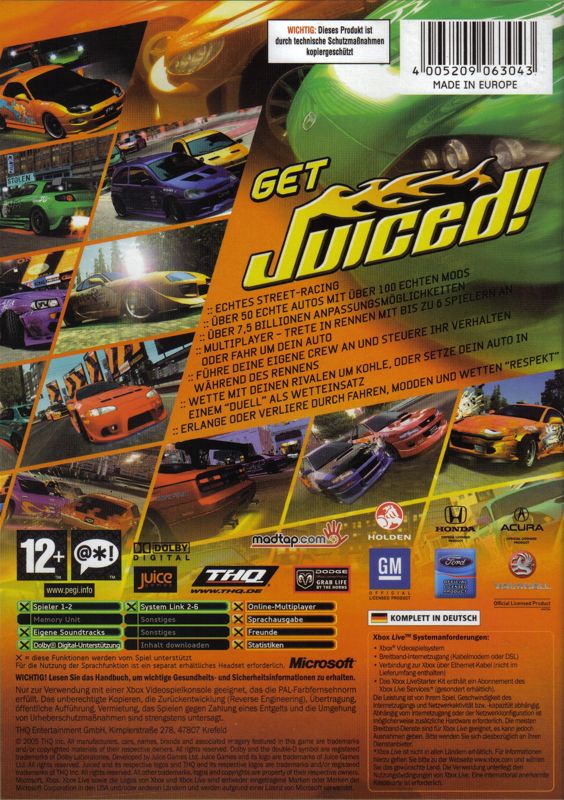 Juiced cover or packaging material MobyGames