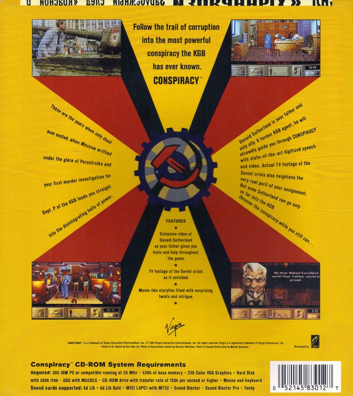 Back Cover for KGB (DOS) (Enhanced CD-ROM release)