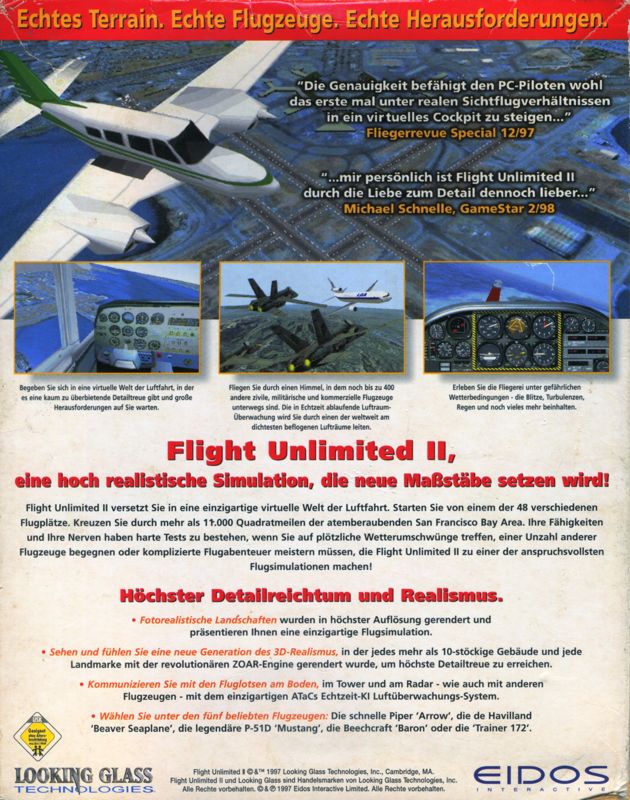 Back Cover for Flight Unlimited II (Windows)