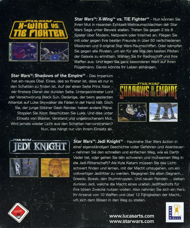 Back Cover for Star Wars: Action Pack (Windows)