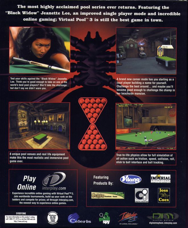 Back Cover for Virtual Pool 3 (Windows)