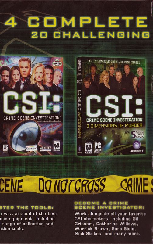 Inside Cover for CSI: Crime Scene Investigation - Super Pack (Windows): Left