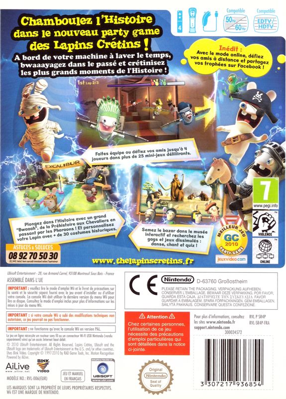 Raving Rabbids Travel in Time cover or packaging material MobyGames