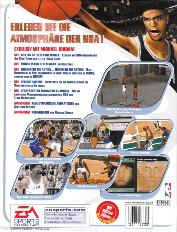 Back Cover for NBA Live 2000 (Windows) (Tandem-Verlag release)