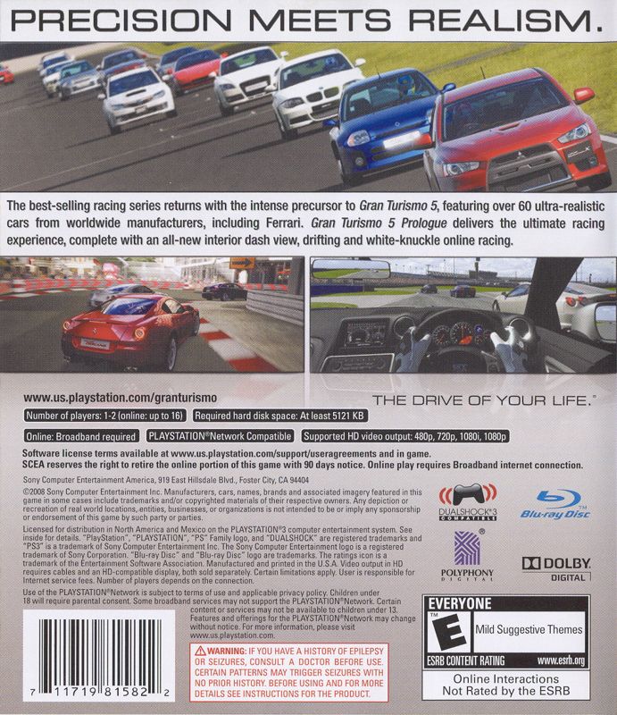 Gran Turismo 5: Prologue cover or packaging material - MobyGames