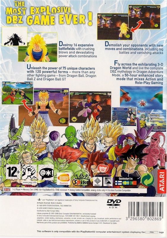 Back Cover for Dragon Ball Z: Budokai Tenkaichi 2 (PlayStation 2)