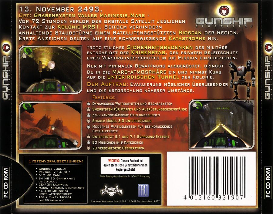 Back Cover for Gunship Apocalypse (Windows) (Software Pyramide release)